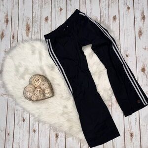 Vintage Y2K 90’s Big Flirt Black Track Pants with White Side Stripes Medium
